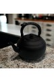 1.5 liter wide black teapot
