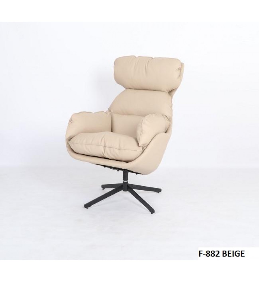 كرسي صالة دوار مريح تصمصم ملكي جلد لون بيج كرسي صالة دوار مريح تصمصم ملكي جلد لون بيج