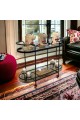 Serving cart with 2 floors, honey glass, 82 x 120 x 37 cm