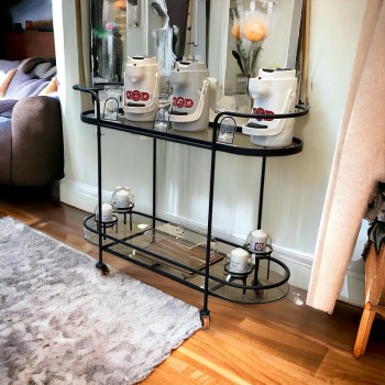 عربية تقديم 2 دور زجاجي 82 × 120× 37سم 