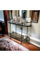 Serving cart with 2 floors, honey glass, 82 x 120 x 37 cm