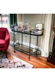 Serving cart with 2 floors, honey glass, 82 x 120 x 37 cm