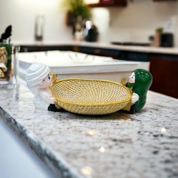 صحن تقديم تحفه  هلال والنجمه  البنت والرجل  - 13×24×8سم 