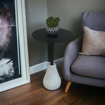 طاولة خدمة حديد لون ابيض واسود 