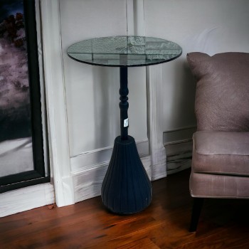 طاولة خدمة حديد لون شفاف واسود 