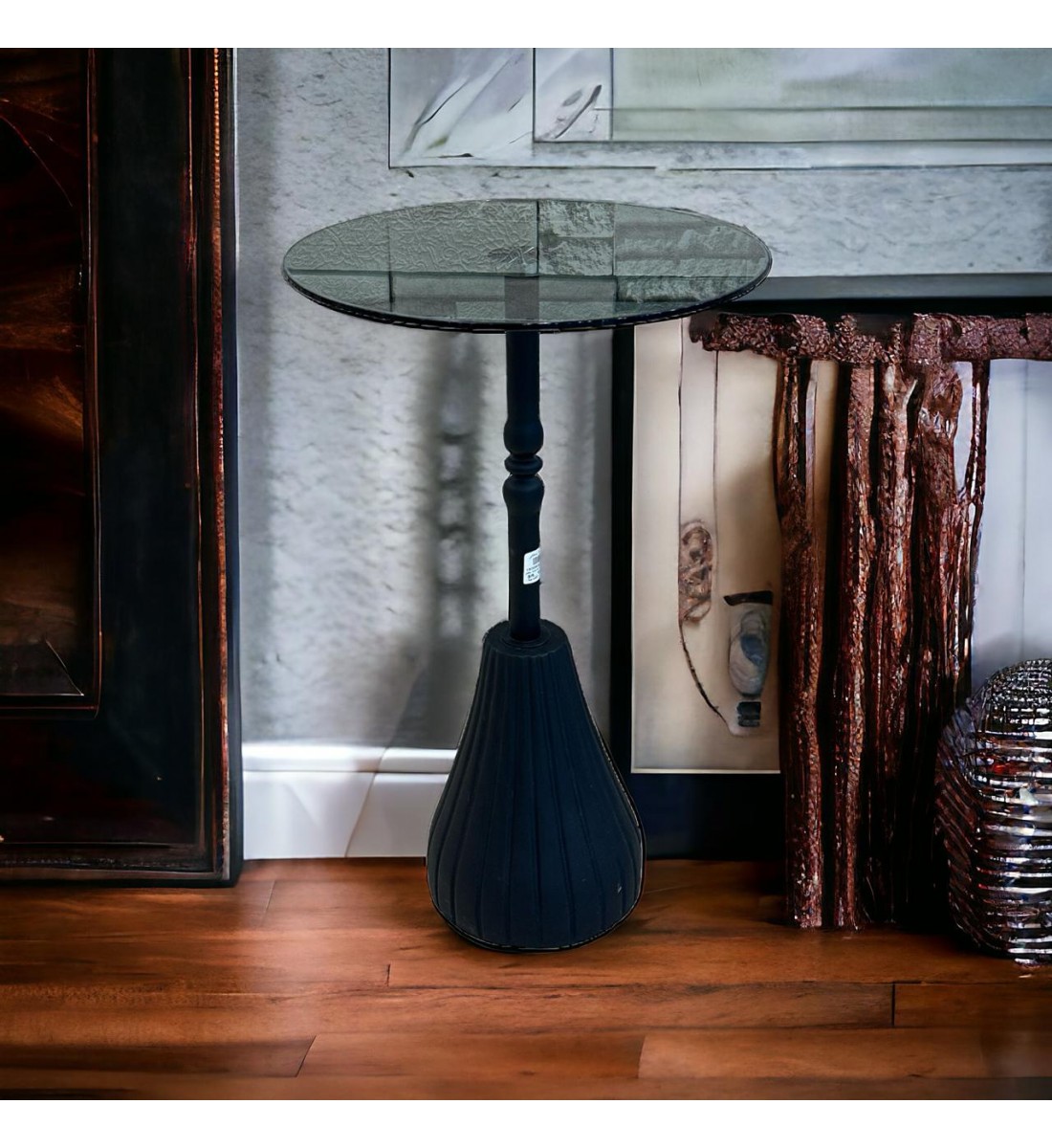 طاولة خدمة حديد لون شفاف واسود 