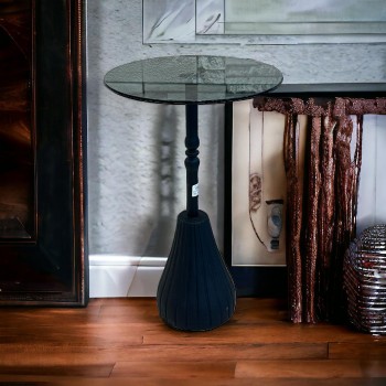 طاولة خدمة حديد لون شفاف واسود 