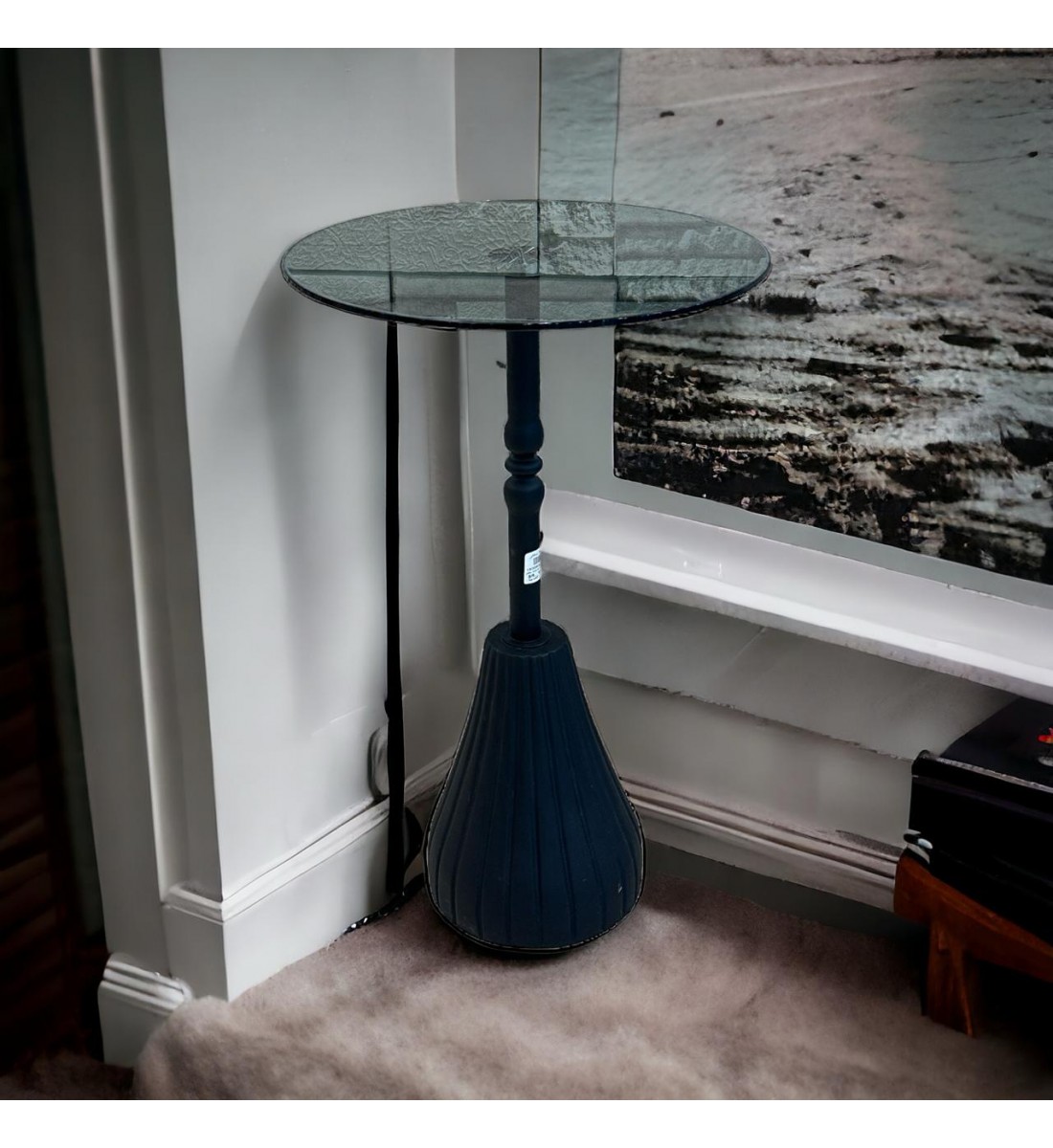 طاولة خدمة حديد لون شفاف واسود 