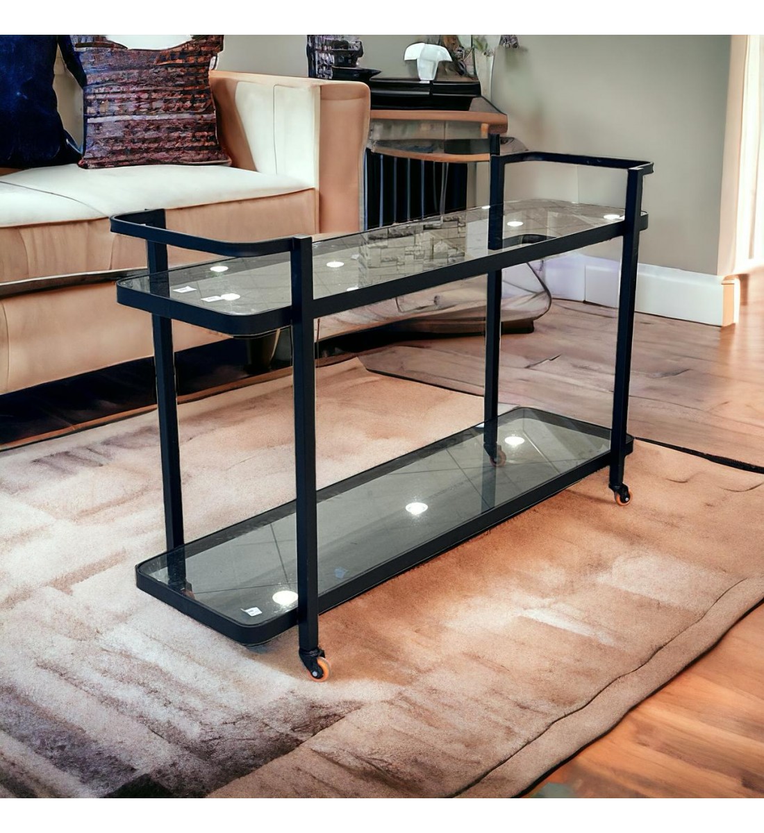 Serving stroller 2 glass floors 145 × 40× 92cm 