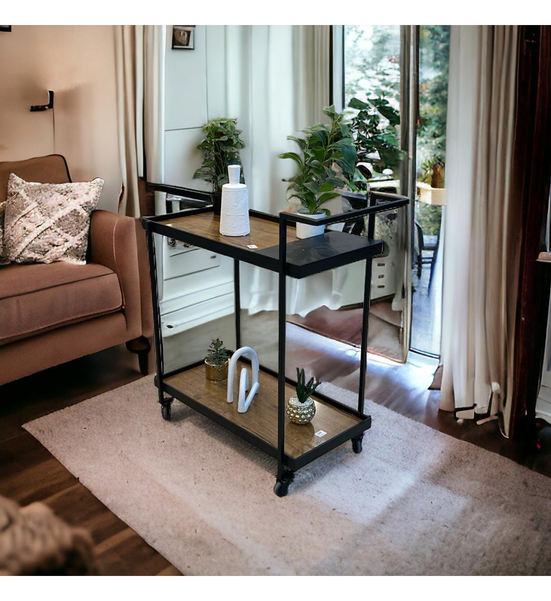 عربية تقديم2دور خشب 80×96× 40سم عربية تقديم2دور خشب 80×96× 40سم