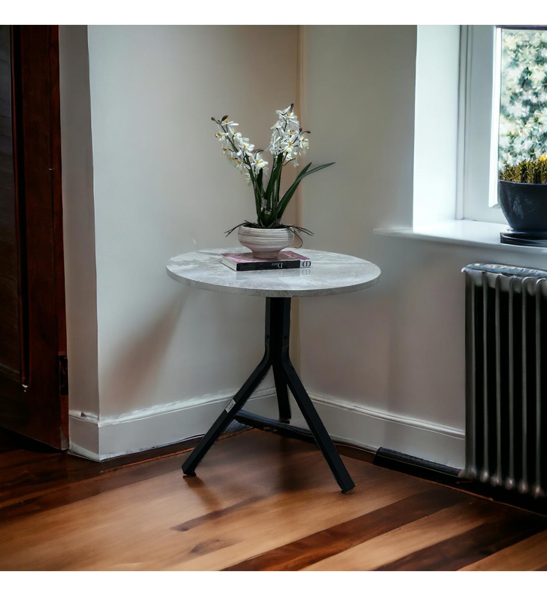 طاولة تقديم خشب دائرية 60×60×60سم