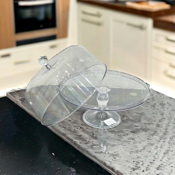 صينية تقديم بقاعدة اكرلك بغطاء 27×29 سم 