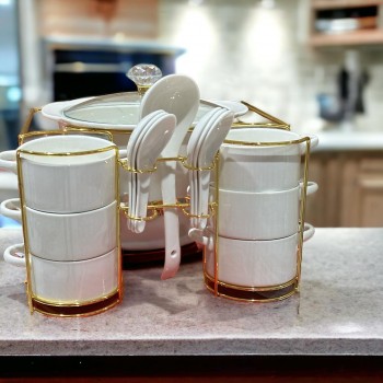 سخان  طقم شوربة سيراميك 15 قطع 