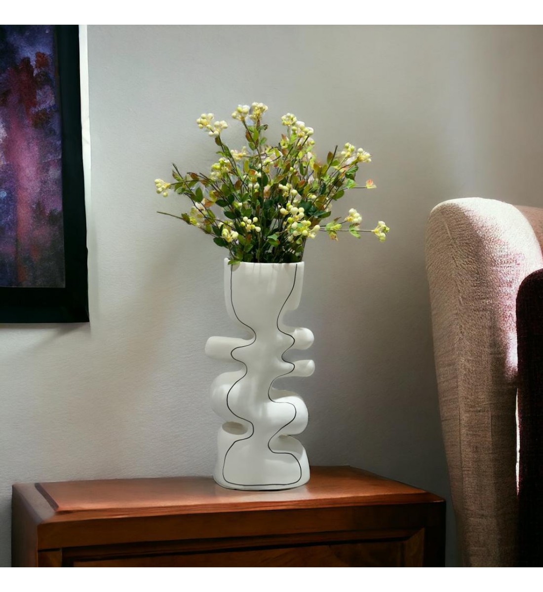 مزهرية منزلية على الطراز الأوروبي الانيق 35×5×11سم