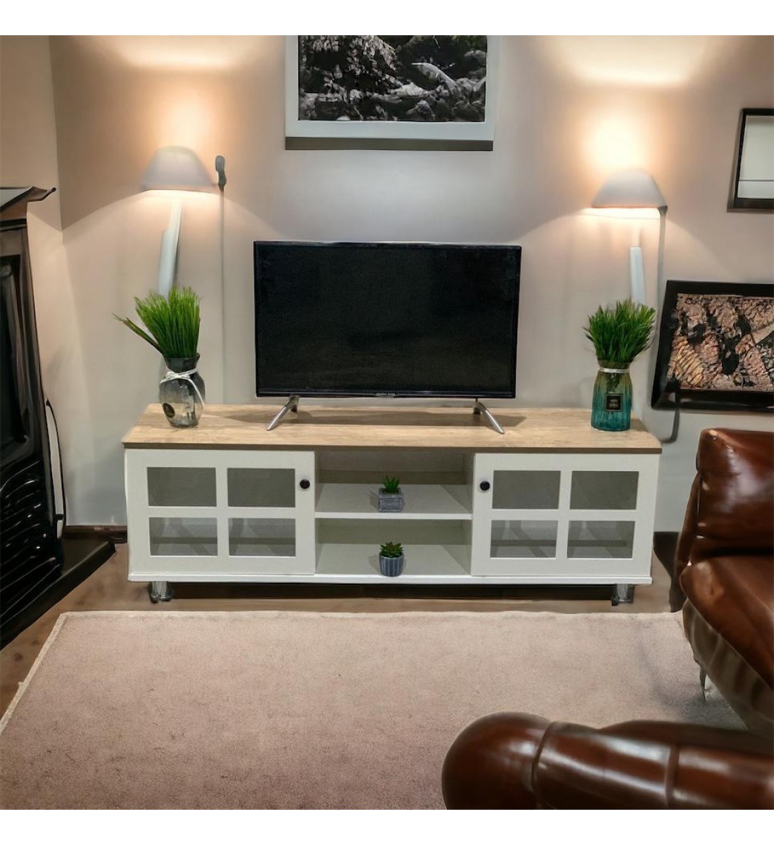   طاولة شاشة بلازما خشب 144×39×45سم 