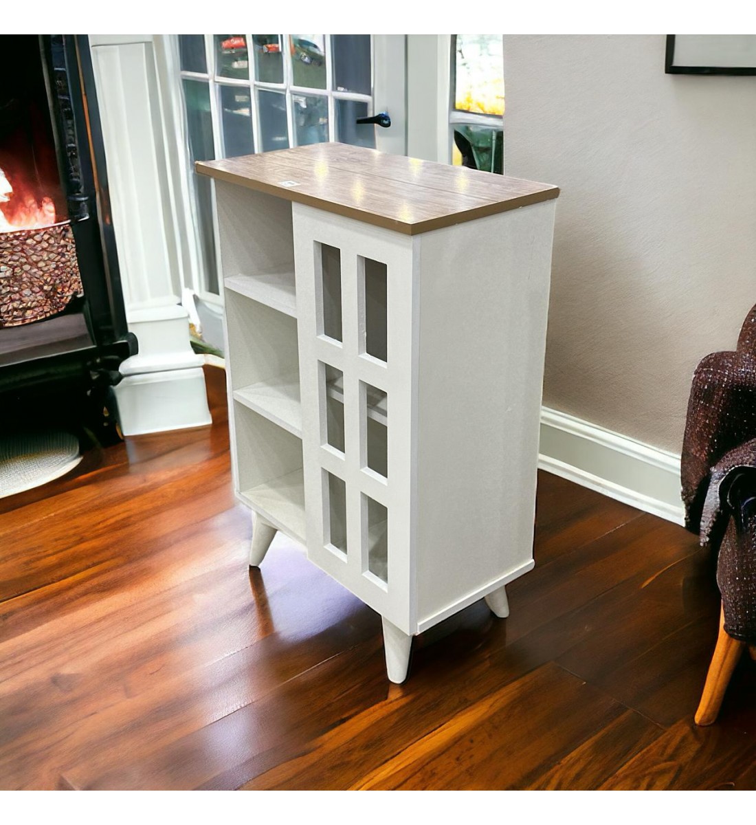 جزامة1باب +جمب بدون باب ابيض سطح خشبي 59×89×33سم 