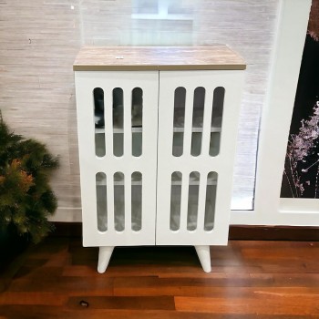 جزامة 2باب ابيض سطح خشبي 59×89×33سم 