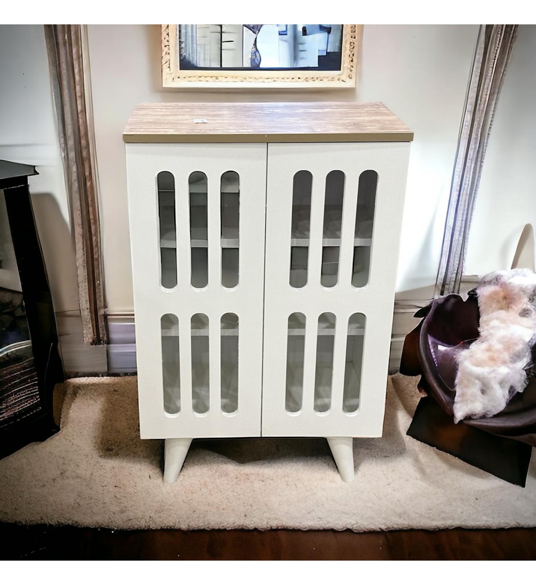 جزامة 2باب ابيض سطح خشبي 59×89×33سم جزامة 2باب ابيض سطح خشبي 59×89×33سم