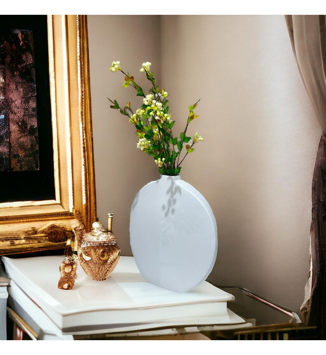 فازة سيراميك ابيض 28×25×4سم فازة سيراميك ابيض 28×25×4سم