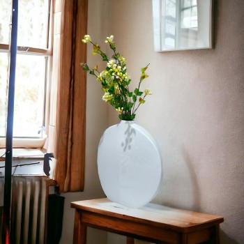   فازة سيراميك ابيض 28×25×4سم