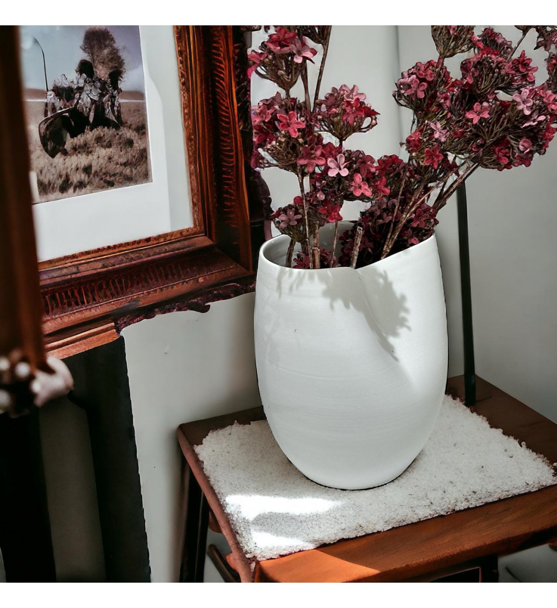 مزهرية او مركن  سيراميك - تايدز ابيض- 34×22×16سم	