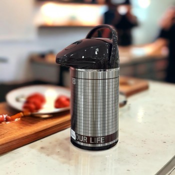 ترمس ايليجنت ضغط مخطط2.5لتر فضي ترمس ايليجنت ضغط مخطط2.5لتر فضي