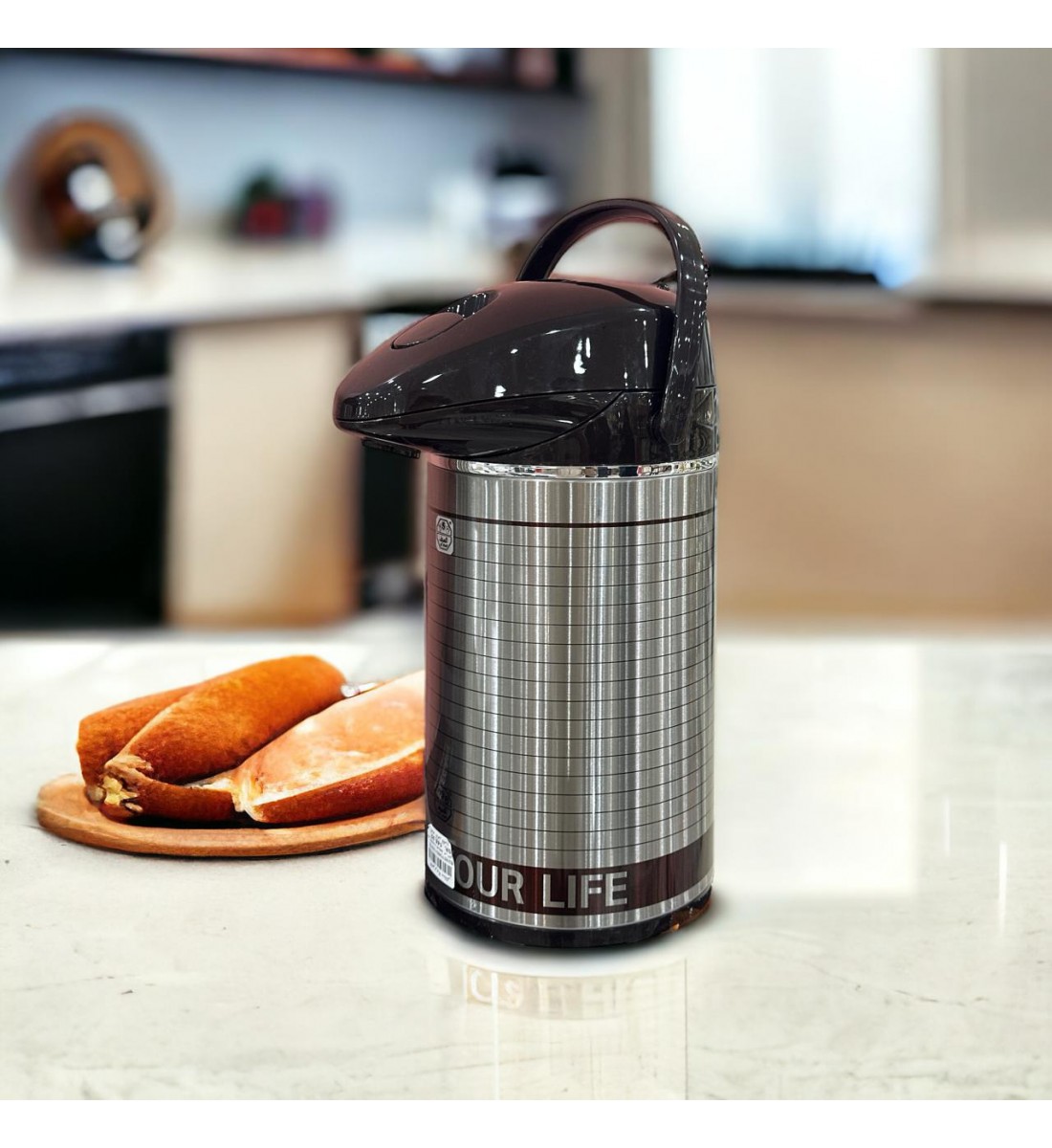 ترمس ايليجنت ضغط مخطط2.5لتر فضي ترمس ايليجنت ضغط مخطط2.5لتر فضي