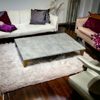 طاوله ارضي مفرد بديل الرخام  مستطيل رصاصي 70×120×15سم 