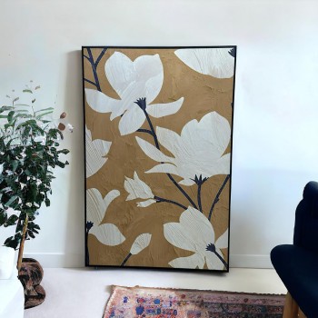   لوحه زينة حائط كانفاس ملمس خشن  باطار اسود 150×100سم 