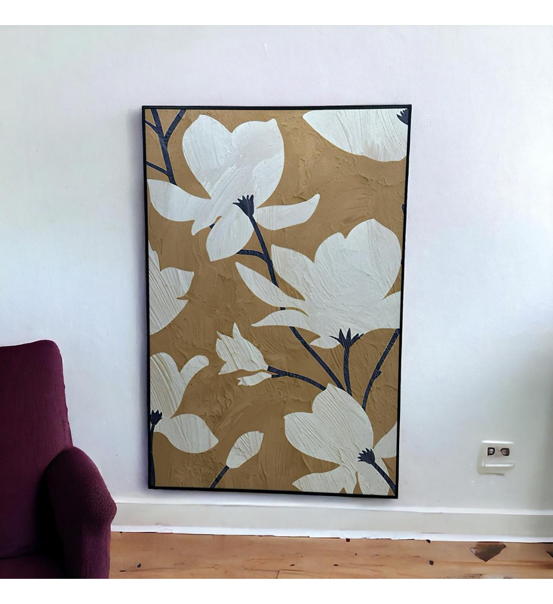   لوحه زينة حائط كانفاس ملمس خشن  باطار اسود 150×100سم 