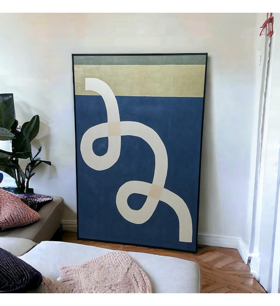   لوحه زينة حائط كانفاس ملمس خشن  باطار اسود 150×100سم 