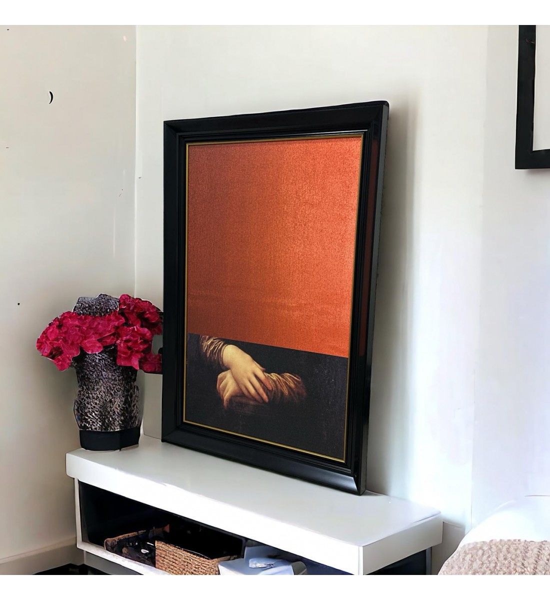   لوحه زينة حائط كانفاس ملمس خشن  باطار اسود 130×90سم 