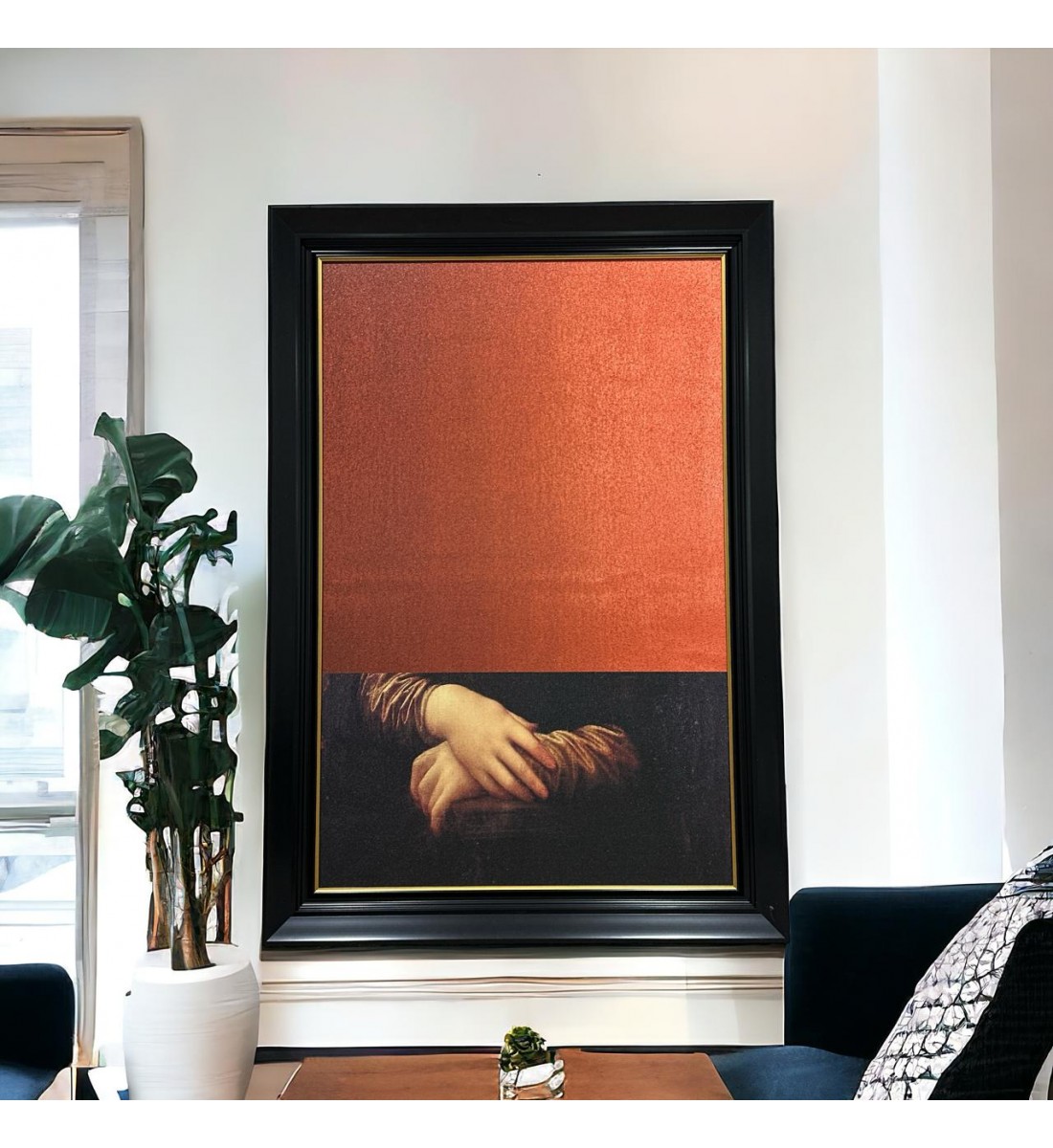   لوحه زينة حائط كانفاس ملمس خشن  باطار اسود 130×90سم 