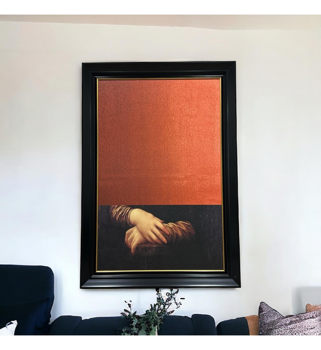   لوحه زينة حائط كانفاس ملمس خشن  باطار اسود 130×90سم 