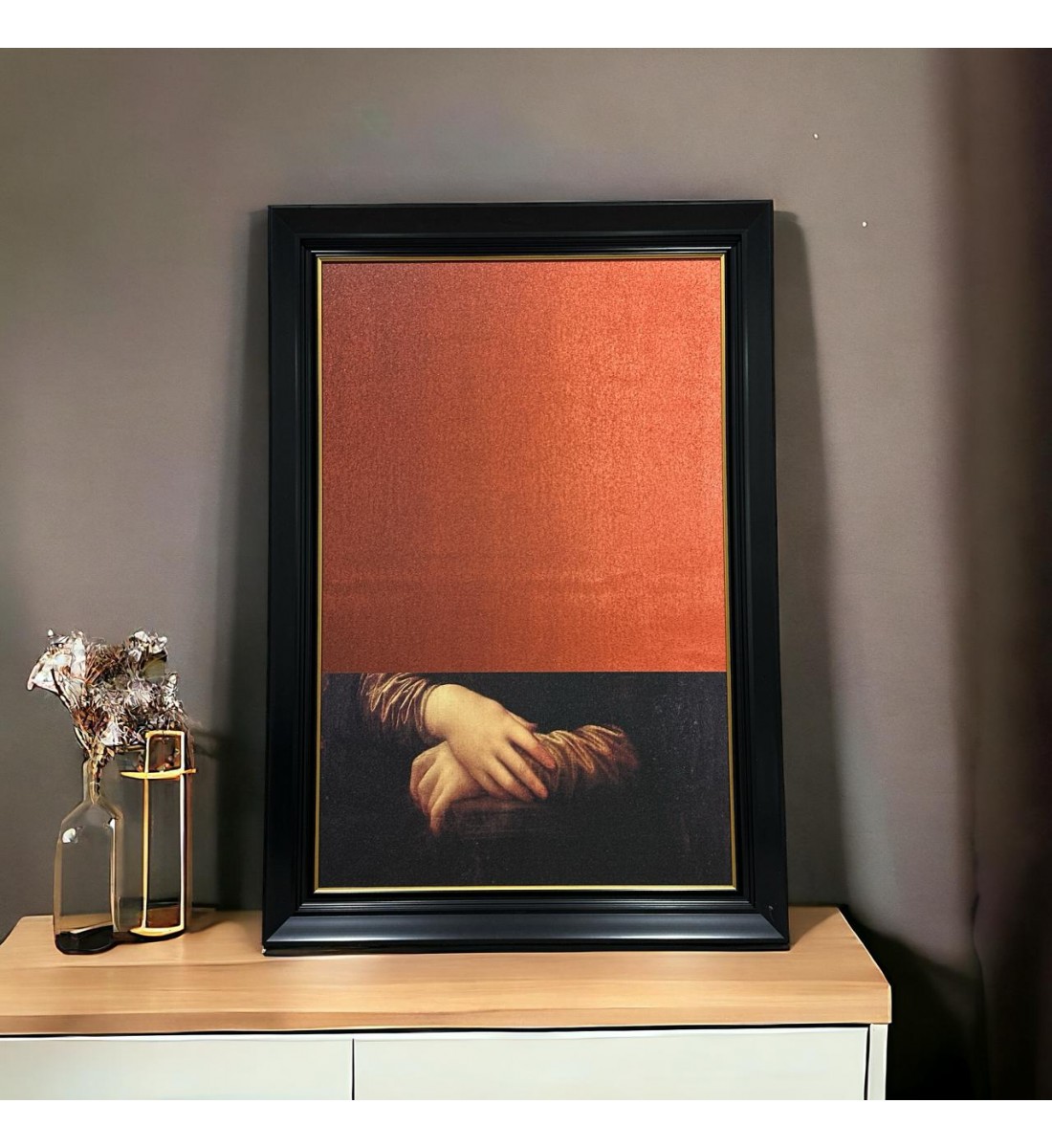   لوحه زينة حائط كانفاس ملمس خشن  باطار اسود 130×90سم 