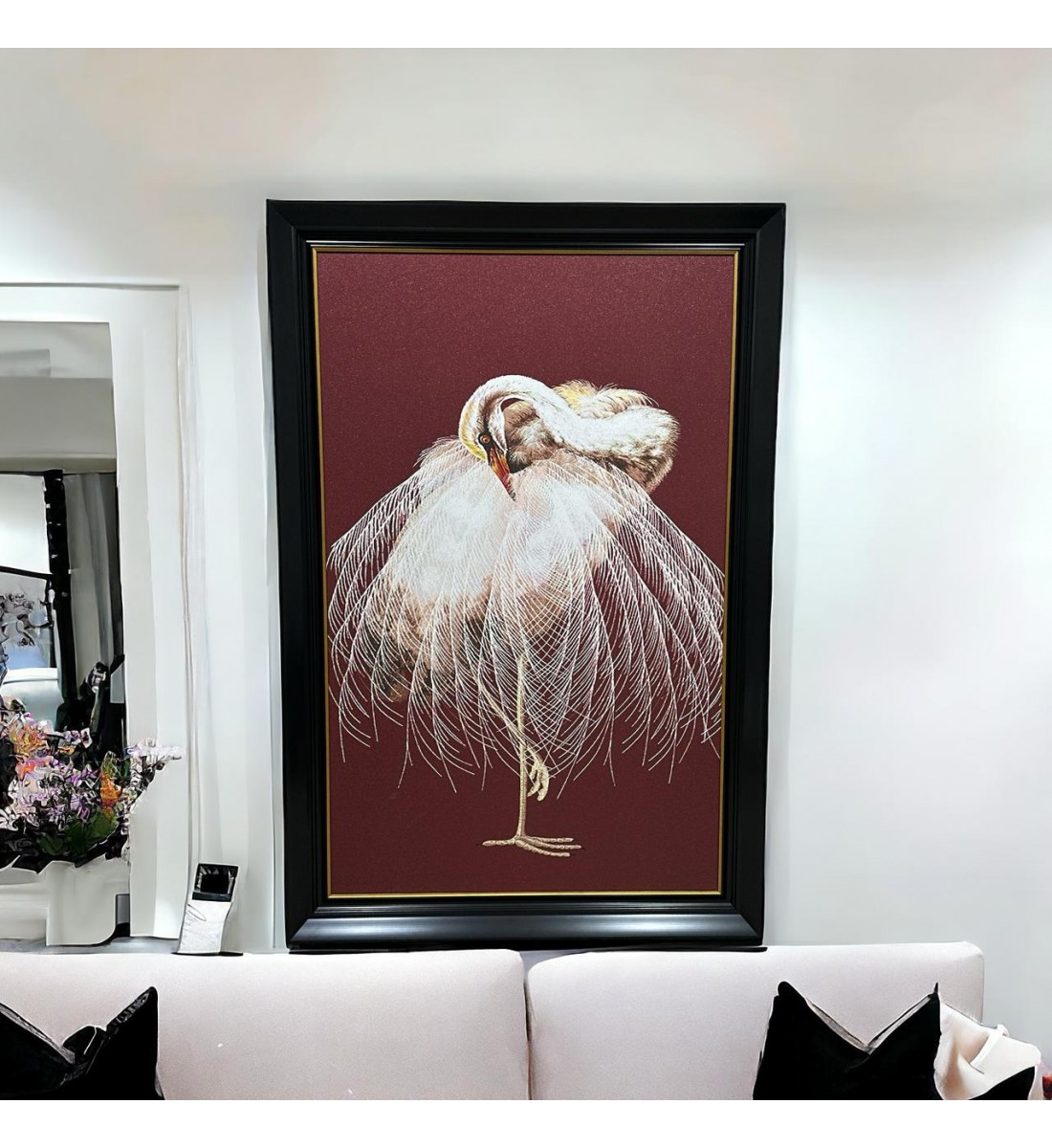   لوحه زينة حائط كانفاس ملمس خشن  باطار اسود 100×150سم 