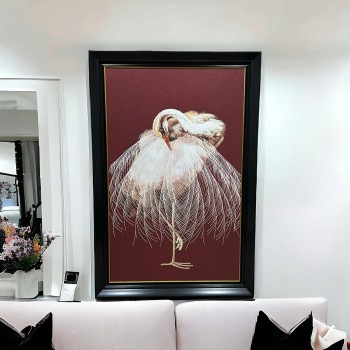   لوحه زينة حائط كانفاس ملمس خشن  باطار اسود 100×150سم 