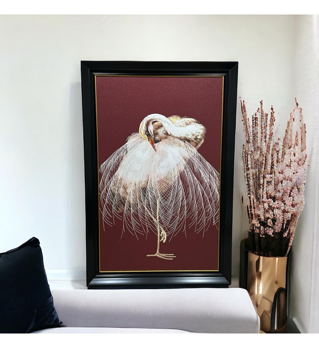   لوحه زينة حائط كانفاس ملمس خشن  باطار اسود 100×150سم 