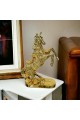 مجسم تحفة ديكور حصان ذهبي   ارتفاع 35سم
