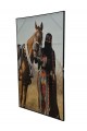 لوحة فنية جدارية كانفس ، حصان والبنت بلجام  والبنت - باطار اسود 200×120سم 