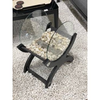 دفاية حديد مع زجاج نار مشتعلة غاز  الايثانول 