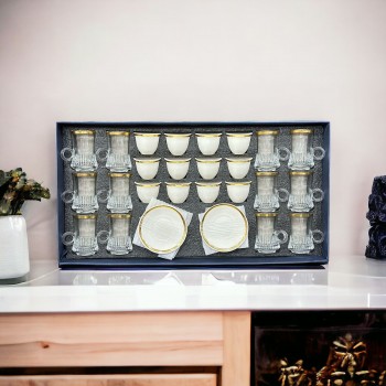 طقم قهوة وشاي مع الصحن مكون من 36قطعه طقم قهوة وشاي مع الصحن مكون من 36قطعه