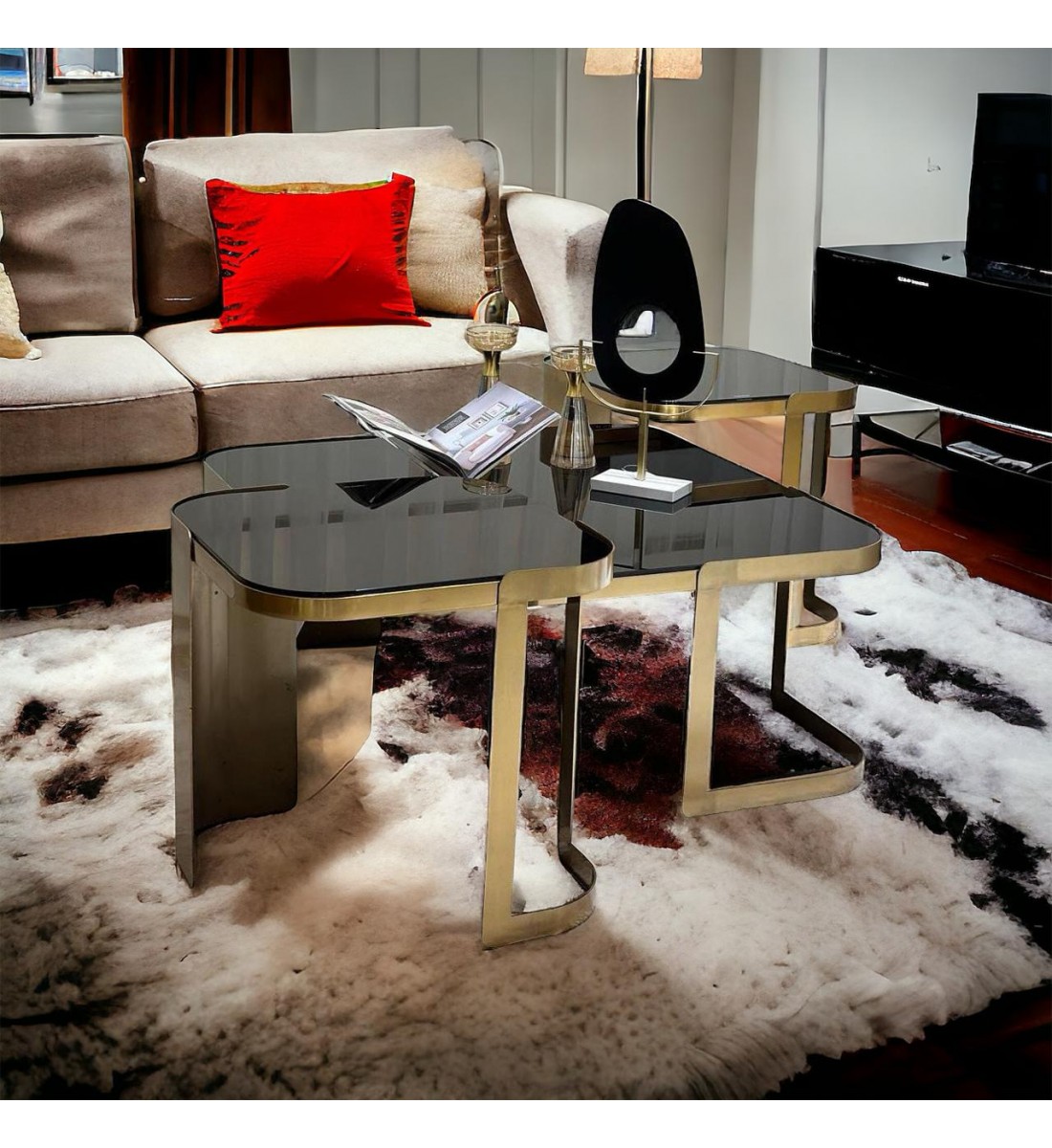 طقم طاولة 3قطع بتصميم اوربي فاخر40×90×90سم 