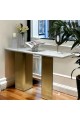 Entrance table, gray steel, ceramic surface, 81 x 140 x 40 cm