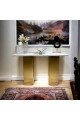 Entrance table, gray steel, ceramic surface, 81 x 140 x 40 cm