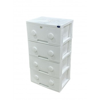 وحدة ادراج تخزين بلاستيك 4 ادراج ابيض