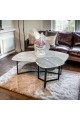 طقم طاولات طاولة قهوة فيكو - رمادي سيراميك/أسود 2قطع