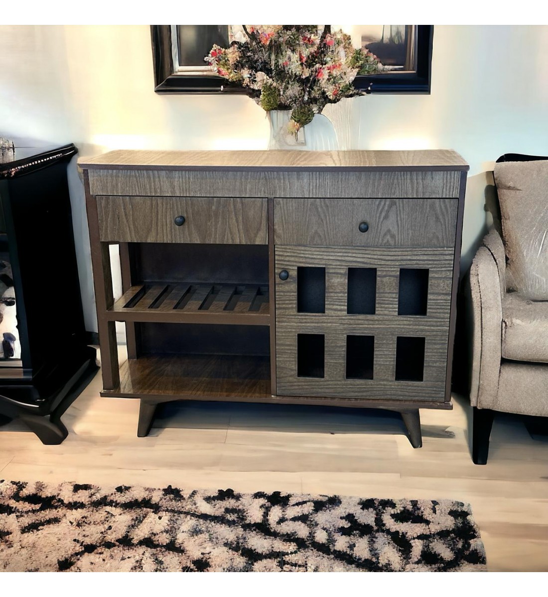  مدخل او دلاوب كافي 2 درج 1باب لون بني 120×95×40سم 