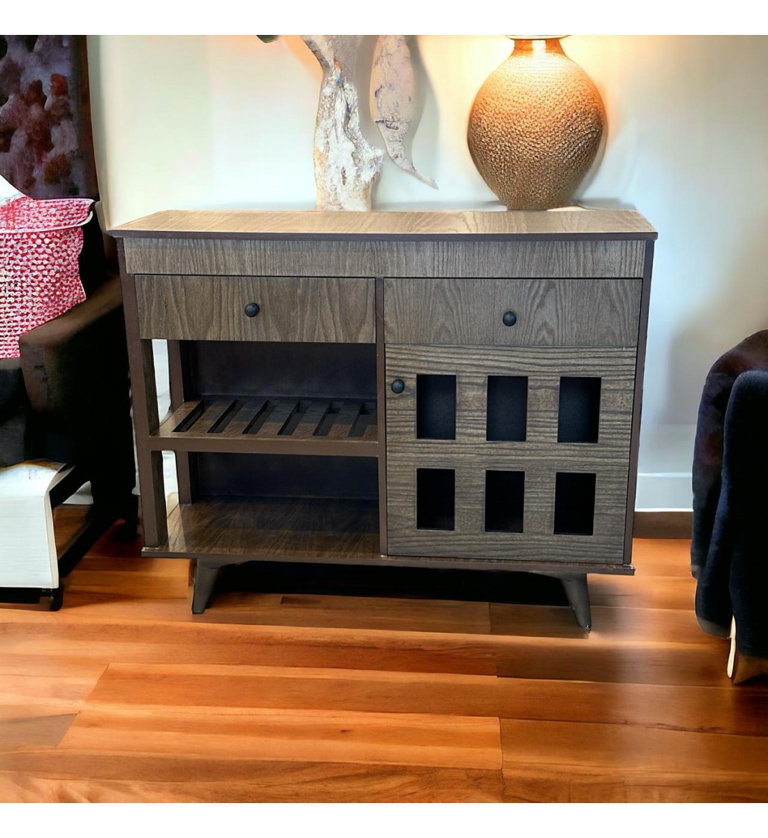  مدخل او دلاوب كافي 2 درج 1باب لون بني 120×95×40سم 