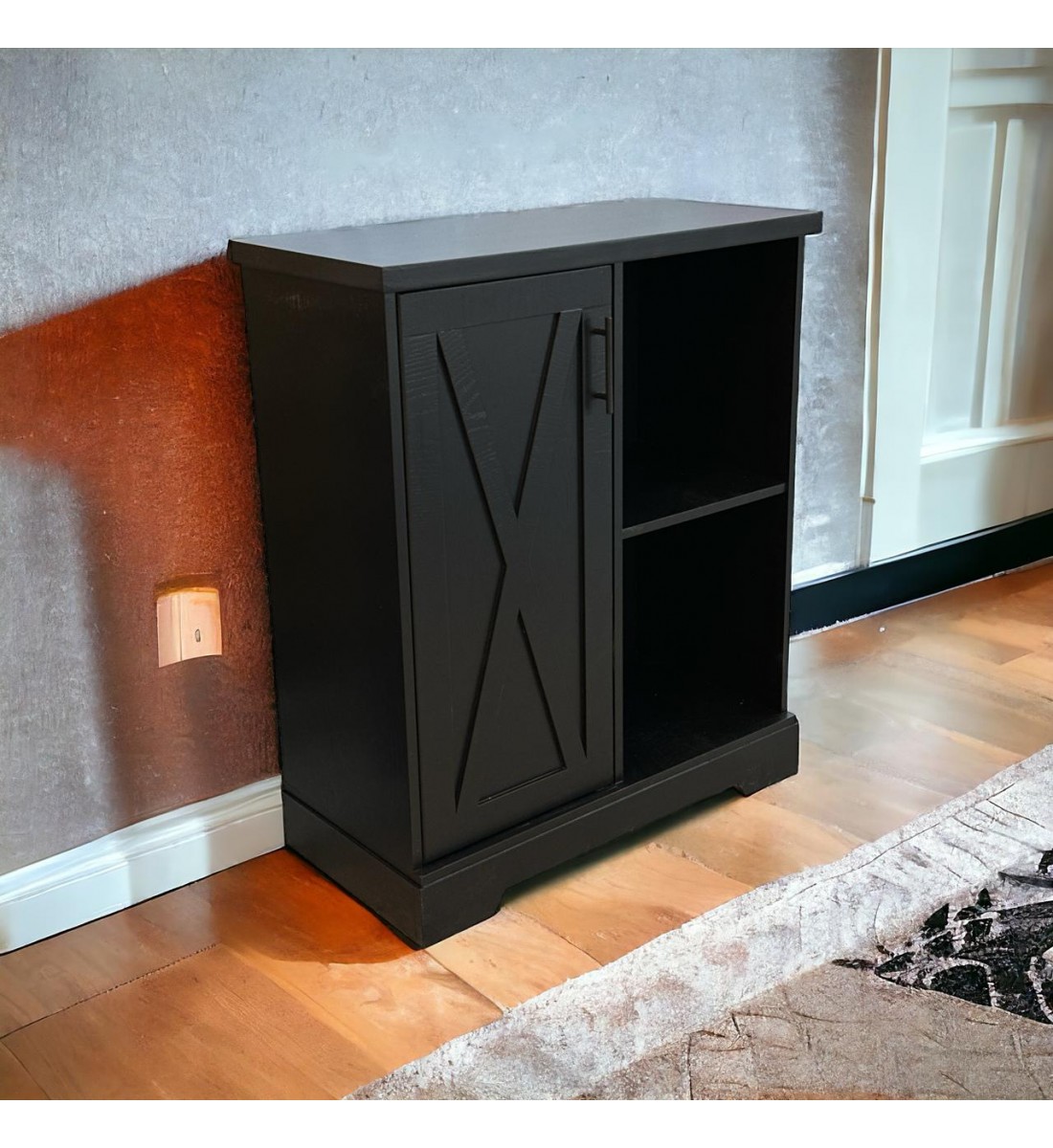 ركن  او دولاب كافي 2 درج 1باب لون اسود86×40×101سم 